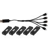 Alomejor Batteria al Litio Drone da 5 Pezzi 3,7 V 1800 mAh Leggera e Portatile con Cavo di Ricarica per E88