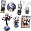 JUSONGKWCP Arlecchinos Figura Merch 7 Pezzi | Genshens Arlecchinos Portachiavi Distintivo Acrylic Stand | Decorazioni Per Scrivania