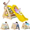 RELAX4LIFE 4 in 1 Triangolo da Arrampicata con Scivolo per Bambini, Scala per Arrampicarsi in Legno, Triangolo Montessori, Parco Divertimenti per Bimbi 1+ Anni (Colorato)