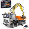 Mould King 19007 Blocco Camion Pneumatico per Gru di Ingegneria, Camion Ingegneristico con Telecomando e Motore Elettrico, 2819pcs Grande MOC Telecomando Auto Mattone Giocattolo