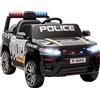 AIYAPLAY Macchina Elettrica della Polizia per Bambini 3-5 Anni con Sirena e Luci LED, Auto Elettrica per Bambini 12V 2 Motori, Sospensioni, Telecomando, USB, Bluetooth, Musica e Clacson, 3-5 km/h