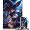 LKSDCBOT Puzzle da 1000 pezzi per adolescenti Strega anime con cappello blu Giochi Giocattoli Regalo Decorazioni e regali unici per la casa 75x50cm