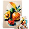 LKASGCBY Puzzle da 1000 pezzi per adulti Vivace armonia di frutta astratta - Arte murale moderna per cucina Divertimento in famiglia Regalo divertente 75x50cm