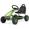 COSTWAY Go Kart a Pedali per Bambini, Go Kart Veicolo con Sedile Regolabile e Freno a Mano, per Bambini 3-6 Anni, Portata Massima 30 kg (Verde)
