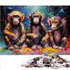 AITEXI Puzzle da 1000 pezzi per adulti Puzzle con animali tre scimmie Puzzle per adulti Puzzle in cartone per adulti Rompicapo per bambini （26x38 cm）
