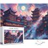 Gnulguxo Puzzle 3000 Pezzi Stile giapponese Puzzle Paesaggio Motivo Progettazione, Legna Jigsaw 122x81cm con Compact Box Poster Incluso Intrattenimento Creativo Giochi Rilassamento e Intelligence, Model205