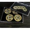 ZQION Set di monete super cinesi (Qianlong, Morgan) - Set trucco magico - monete magiche - 4 monete Qianlong, 1 conchiglia espansa - Età 6+
