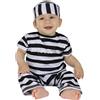 Funidelia | Costume da carcerato per bebè per neonati Ladro, Carcerato, Prigionero, Professioni - Costume per neonati e accessori per Feste, Carnevale e Halloween - Taglia 0-6 mesi - Nero