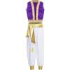 Yhong Costume Da Principe Di Aladino Per Bambini Costume Orientale Da Re Indiano Costumi Cosplay Halloween Carnevale Viola 7-8 anni