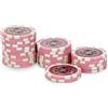 POKEO Fiches Poker 25 Pezzi, Rouleau Valore 5000 Rosa - Serie Ultimate Poker Chips 11,5g Nucleo Metallico - Texas Hold'em Blackjack