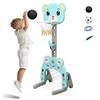 COSTWAY Canestro da Basket, Centro Attività 3 in 1 per Bambini, Canestro da Basket con Porta da Calcio e Gioco degli Anelli, Set Basket e Calcio a Forma di Orso, Ideale per Bambini (Verde)