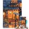 LKASGCBY Puzzle da 1000 pezzi per adulti Notte di pioggia in Giappone - 1Toni caldi giapponesi Giochi educativi Migliorare l'amore tra le coppie 75x50cm