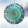 Eiryhope Girandole a vento con mandala a forma di pavone, scultura da appendere e girandola per esterni, decorazione da giardino, crea affascinanti effetti olografici idee regalo mandala