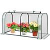 RELAX4LIFE Serra da Giardino con Porta Avvolgibile, Mini Serra Orto Vivaio, Materiale in in PE, Struttura Metallica, 118 x 55 x 60 cm (Bianco)