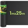 Dripex Telo Pacciamatura 1mx25m, 100g/m² Telo Anti Erbacce per Orto, Giardino, Permeabile all'Acqu, Stabilizzazione UV, Barriera per Erbaccia