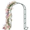 YAOBLUESEA Arco per rose, arco da giardino in metallo con base, 140 x 240 cm, decorazione con piante, fiori, palloncino per compleanni, matrimoni, serate romantiche, verde