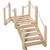 DecHome - Ponticello da Giardino in Legno per Laghetto con Passerella ad Arco Impermeabile 100x32x48cm
