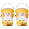 SeaAZqurtles Confezione da 2 trappole per vespe, da appendere all'aperto, gialli, riutilizzabili, da appendere, con luce UV LED (giallo)