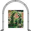 Ortolc Arco per Rampicanti da Balcone Archi Giardino per Glicine con Base, Bianco/Nero, antiruggine, Arco per Piante Rampicanti Pergola in Acciaio Sostegno Rose Rampicanti, 240x220cm/7.9x7.2ft