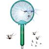 Jildouf Fly Zapper, Scacciamosche Elettrico Ricaricabile tramite USB, Racchetta Pieghevole Bugg Zapper Cn Design Antimistouch, 3000 Volt Fly Zapper con Sicurezza 3 Strati e Lampada UV per insetti mosche in