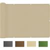 Home Tresor - Telo Copri Balcone Cm. 90 x 500, Schermo Protettivo Divisorio Parasole Paravento Antipioggia Frangivista Ringhiera Privacy HDPE UV, Tinta Unita Panna