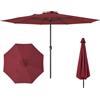 RELAX4LIFE Ombrellone da Giardino 270 cm, Ombrellone da Esterno con Manovella, Inclinazione Regolabile, Tettuccio Ventilato, Parasole per Griadino, Terrazzo, Spiaggia (Bordeaux, 270cm)