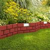 Mojawo Bordo solare illuminato a LED, effetto pietra, 4 pezzi per aiuole, larghezza 45 x altezza 29 cm, colore marrone