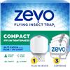 Zevo Kit trappola per insetti volanti compatta con cartucce di ricarica, cattura insetti da interni per moscerini, casa e moscerini della frutta, blu + tecnologia a luce UV, nessun odore, nessun