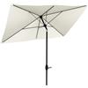Outsunny Ombrelloni da Esterno 2x3 m con Apertura a Manovella e Inclinazione Regolabile, Ombrellone per Esterno Rettangolare da Giardino in Alluminio per Giardino Terrazza Patio, UV 50+, Beige