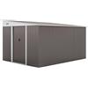 Outsunny Casetta da Giardino 8.9m² 2 Prese d'Aria 280x345x169/201cm Grigio | Acciaio Zincato, Capanno Porta Attrezzi, Tetto Inclinato, Doppie Porte Scorrevoli Bloccabili, Guanti