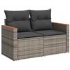 vidaXL Divano da Giardino con Cuscini 2 Posti Grigio in Polyrattan