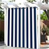 Hiseng Tende da Esterno con Anelli, 1 Pezzi Strisce Tende da Sole Tenda Oscurante Impermeabile Tenda per Esterni per Giardino Cortile Balcone Protezione Solare Privacy (132x213cm,Blu Bianco)