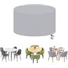 HTCSZL Copertura per mobili da Giardino,Copertura Tavolo Giardino Rotondo,Copertura Tavolo Esterno Impermeabile Tessuto 420D Oxford Anti-UV Resistente,Impermeabile,Antivento,Grigio,200x90cm