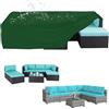TYPYMY Copertura per Mobili da Giardino, Tessuto 420D Oxford per Coperture per Arredo Esterno Antivento, Copertura Tavolo Esterno Impermeabile, per tavolo da patio rettangolare,140x130x75cm,Verde