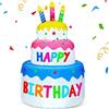 TURNMEON Decorazioni gonfiabili per torte di buon compleanno, da 1,8 m, illuminate all'aperto, decorazioni per feste di compleanno con candele con 6 luci a LED per interni, casa, celebrazioni, giardino, prato