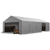 TOOLPORT Tendone deposito 5x10 m PVC 750 N grigio tenda capannone telaio perimetrale e rinforzo del tetto