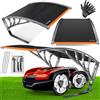 KESSER® Copertura per tosaerba, robot da giardino, resistente alle intemperie, con guanti e set di spazzole, dimensioni 82 x 103 x 47 cm, nero/arancione