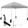 COSTWAY Gazebo Pop-up da Esterno 3 x 3 m, Gazebo Pieghevole con Borsa con Ruote, 8 Picchetti, 4 Ancore, 4 Corde Antivento, 4 Sacchi di Sabbia, Tendone Impermeabile per Eventi Commerciali (Grigio)