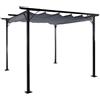 Mendler Gazebo pergola baldacchino moderno elegante giardino patio HWC-C42 acciaio poliestere - 3,5x3,5m grigio