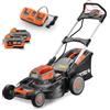 FUXTEC Tagliaerba a batteria 40V (2x20V) E2RM51 semovente, Mulching e Scarico Laterale - Set Batterie 2x4Ah e Caricabatterie - Larghezza di Taglio 51cm, 50L, Altezza di Taglio 30-90mm