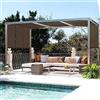 YSPP Telo Ombreggiante 3x3 Impermeabile Occhiellato Rete Ombreggiante con Occhielli 90% Protezione Resistente UV Tessuto Ombreggiante Beige per Balconi Terrazza Pergola Giardino,brown-4x4m