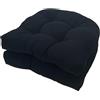 Gryyp Confezione da 2 Cuscini di Seduta Trapuntati per Interni ed Esterni, 18,9 x 18,9 Cuscini di Ricambio a Forma di U per Sedia in Vimini Sedile Mobili da Giardino Cuscino(Color:Nero)