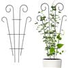 Feegow Traliccio per piante rampicanti all'aperto, traliccio da giardino rivestito nero Fan Pot graticcio da giardino in metallo palo di supporto per interni ed esterni viti fiori verdure