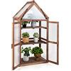 RELAX4LIFE Mini Serra da Giardino in Legno di Abete, Serra da Balcone Invernale, Serra Piccola per Interno ed Esterno, Mantenere la Temperatura, Resistente al Freddo (133 x 71 x 41 cm)