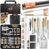 KESSER® Set di posate per barbecue, 37 pezzi, accessori per barbecue in acciaio inox, con pinza, paletta per barbecue, spatola 4 in 1, forchetta per barbecue, spiedino, termometro, cavatappi