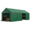 TOOLPORT Tendone deposito 4x8 m PVC 750 N verde scuro tenda capannone telaio perimetrale e rinforzo del tetto