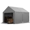 TOOLPORT Tendone deposito 3x4 m PVC 700 N grigio impermeabile tenda capannone tenda di stoccaggio