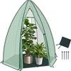 WOLTU Serra, Tenda di Coltivazione, Mini Serra, 130gsm PE Isolante Piccola Serra Semi-Traslucida con Porte a Zip e Telo di Fondo per Giardino, Patio, Esterno, 160x160x180cm, Bianco