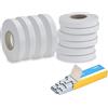 VIRSUS 10 Rotoli di Nastro Lunghezza 40 ml e 100 Micron, Nastri in PVC per Legatrice, Nastri Resistenti per Legare Pomodori, UVA, Fiori, Verdura, Viti + 10.000 Punti Metallici (Bianco)