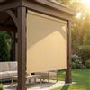 LIFERUN Tenda da sole verticale 120 x 180 cm, in HDPE per pergolato, tenda da sole, tubo in alluminio con manovella wireless, per balcone, terrazza, giardino, cachi, 1 pezzo